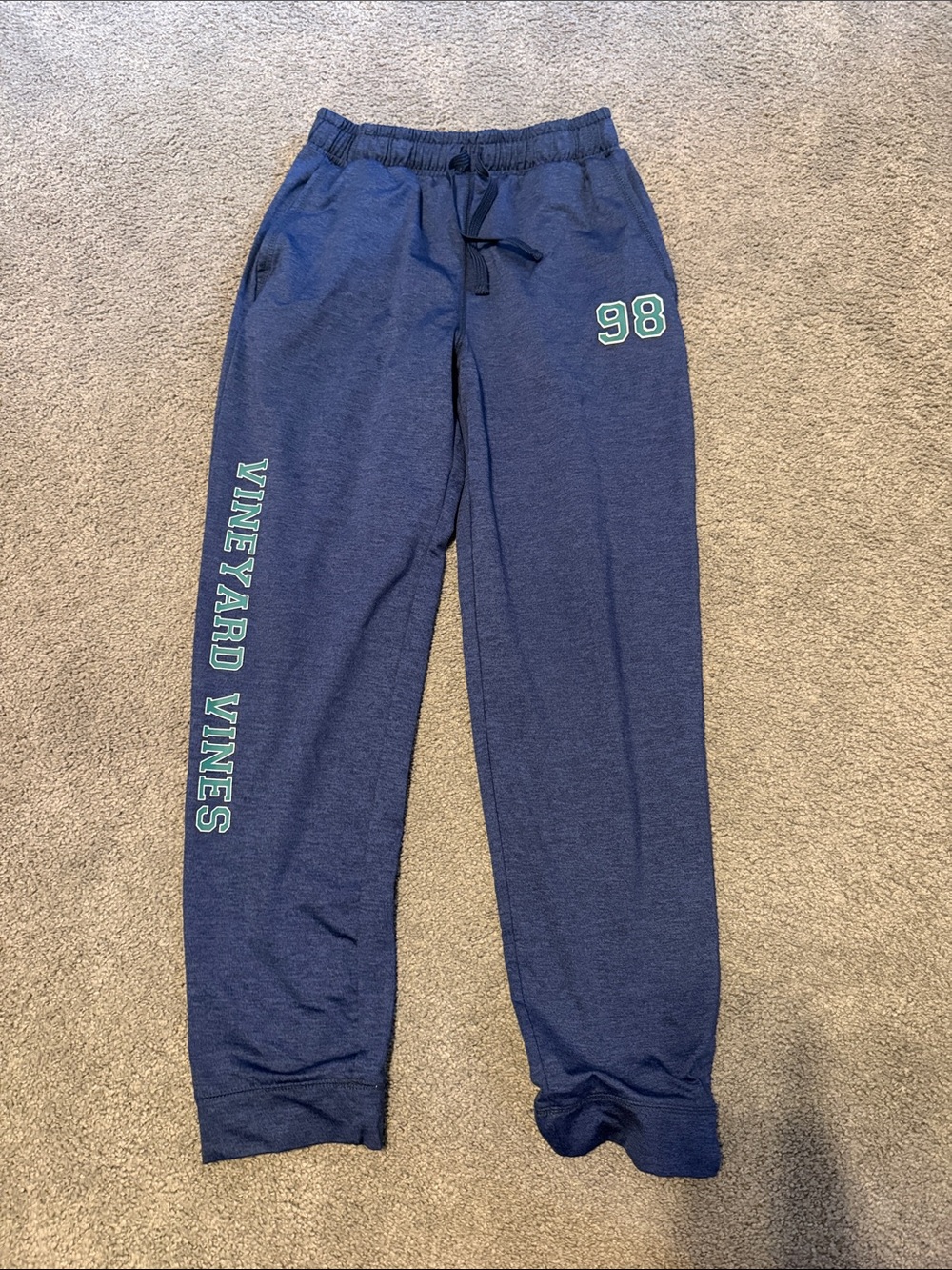 Vineyard Vines Navy Sweatpants with Green Logo Accents